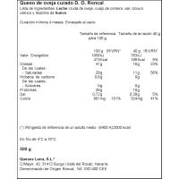 1/2 Queso Roncal D.O. LARRA, pieza aprox. 500 g