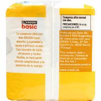 Compresa ultra alas normal EROSKI basic, paquete 14 uds.