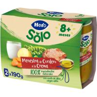Tarrito de cordero HERO RECETA CASERA, pack 2x190 g 