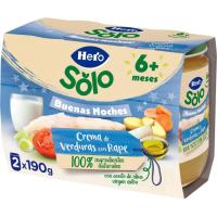 Crema de verduras-rape HERO Buenas Noches, pack 2x190 g