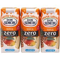 Lactozumo funciona sabor Tropical DON SIMON, pack 3x330 ml