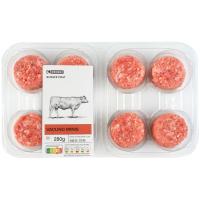 Mini hamburguesa de ternera EROSKI, 8 uds, bandeja 280 g