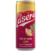Tinto de verano limón LA CASERA, lata 33 cl