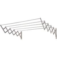 Tendedero de pared extensible, 5 barras de aluminio CUNCIAL, abierto: 120x23x71 cm