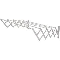 Tendedero de pared extensible, 5 barras de aluminio CUNCIAL, abierto: 120x23x71 cm