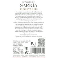 Vino Tinto Reserva D.O. Navarra SEÑORIO DE SARRIA, botella 75 cl