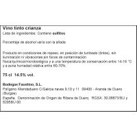 Vino Tinto Crianza R. del Duero PORTIA, botella 75 cl