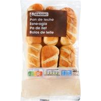 Pan de leche EROSKI, 12 uds, paquete 480 g
