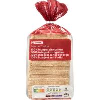 Pan de molde integral sin corteza EROSKI, paquete 450 g