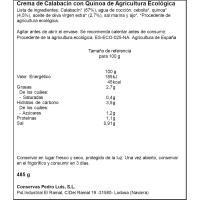 Crema de calabacín ecológico PEDRO LUIS, botella 485 g