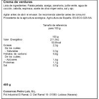 Crema de verduras PEDRO LUIS, frasco 485 g