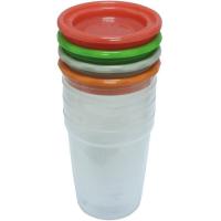 TIGEX elikagaiak kontserbatzeko poto hermetiko eta pilagarria, 200ml, 4 ale