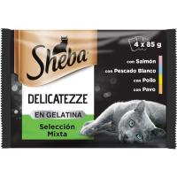 Mix de pescado-carne SHEBA, pack 4x85 g