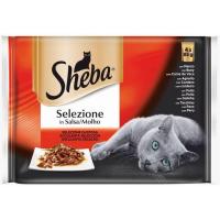 Selecciòn de carne en salsa SHEBA, pack 4x85 g