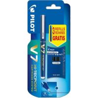 Bolígrafo tinta líquida azul, punta 0.7mm + 3 cartuchos recambio V7 PILOT Bolígrafo tinta líquida azul, punta 0.7mm + 3 cartuchos recambio V7 PILOT