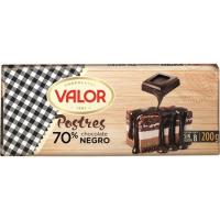 Chocolate 70% para postre VALOR, tableta 200 g
