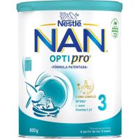 Leche de crecimiento 12 meses NESTLÉ Nan 3 Optipro, lata 800 g