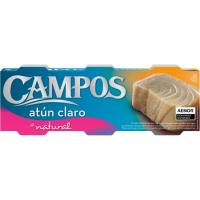 Atún claro natural CAMPOS, pack 3x56 g