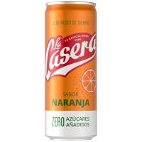 Refresco de naranja con gas LA CASERA, lata 33 cl