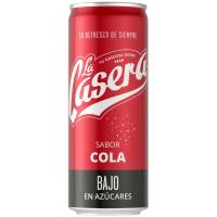 Refresco de cola bajo en azúcares LA CASERA, lata 33 cl