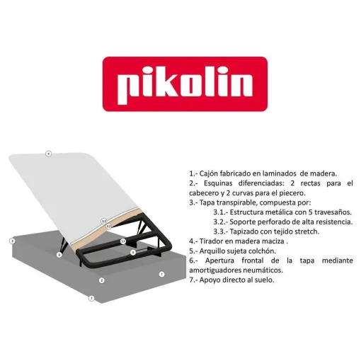 Canapé abatible madera al suelo  135x190 Wengué PIKOLIN