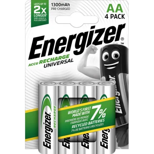 Pila recargable HR6 (AA) 1300 mAh ENERGIZER, pack 4 uds