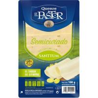 Queso semi curado EL PASTOR, lonchas, bandeja 90 g