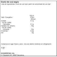 Zumo de uva negra VERITAS, botella 1 litro