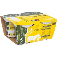 Yogur sabor plátano LACTUYOGUR, pack 4x125 g