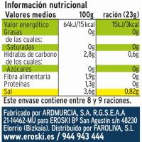 Pepinillos sabor anchoa EROSKI, frasco 190 g