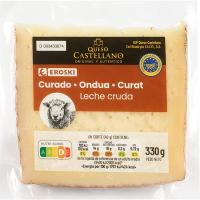 Queso curado de oveja EROSKI, cuña 330 g