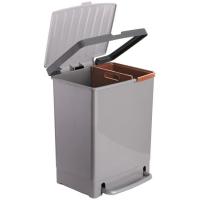 Cubo de basura de reciclaje con pedal, TATAY, 17+8 litros