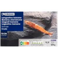 Langostino salvaje crudo 18/26 grande EROSKI, caja 600 g