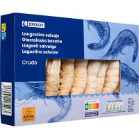 Langostino salvaje crudo 18/26 grande EROSKI, caja 600 g