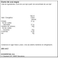 Zumo de uva negra VERITAS, frasco 20 cl 