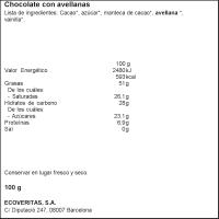 Chocolate con avellanas VERITAS, tableta 100 g