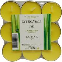 Vela Tealight de Citronela, auyentador de mosquitos ROURA, pack 18 uds