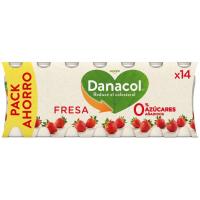Danacol para beber sabor fresa DANONE, pack 14x100 ml