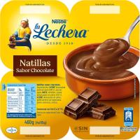 Natillas de chocolate LA LECHERA, pack 4x115 g