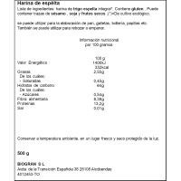 Harina de espelta integral bio ECOCESTA, paquete 500 g