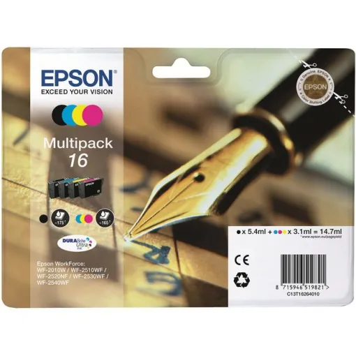 Pack de cartuchos de tinta original, 4 colores T1626 EPSON, 1 ud