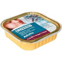 Paté de buey para gato EROSKI, lata 100 g