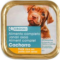 Paté de pollo para cachorro EROSKI, lata 150 g