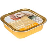 Paté de pollo para perro senior raza pequeña EROSKI, lata 150 g