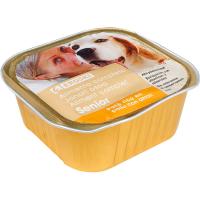 Paté de pollo para perro senior EROSKI, lata 300 g