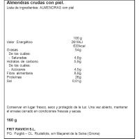 Almendra cruda con piel FRIT RAVICH, bolsa 160 g