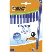 Bolígrafo Bic Cristal Soft, punta media, tinta azul BIC, pack 10 uds Bolígrafo Bic Cristal Soft, punta media, tinta azul BIC, pack 10 uds
