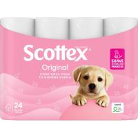 Papel higiénico original SCOTTEX, paquete 24 rollos