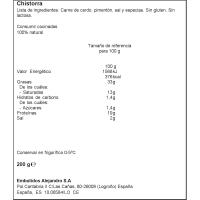 Chistorra al natural ALEJANDRO, pieza 200 g