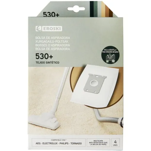 Bolsa de aspirador 530+ EROSKI, pack 4 uds